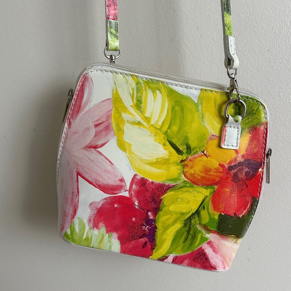 Source Unknown Handbags - Italian Leather Floral Crossbody Bag
